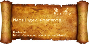 Maczinger Amaranta névjegykártya